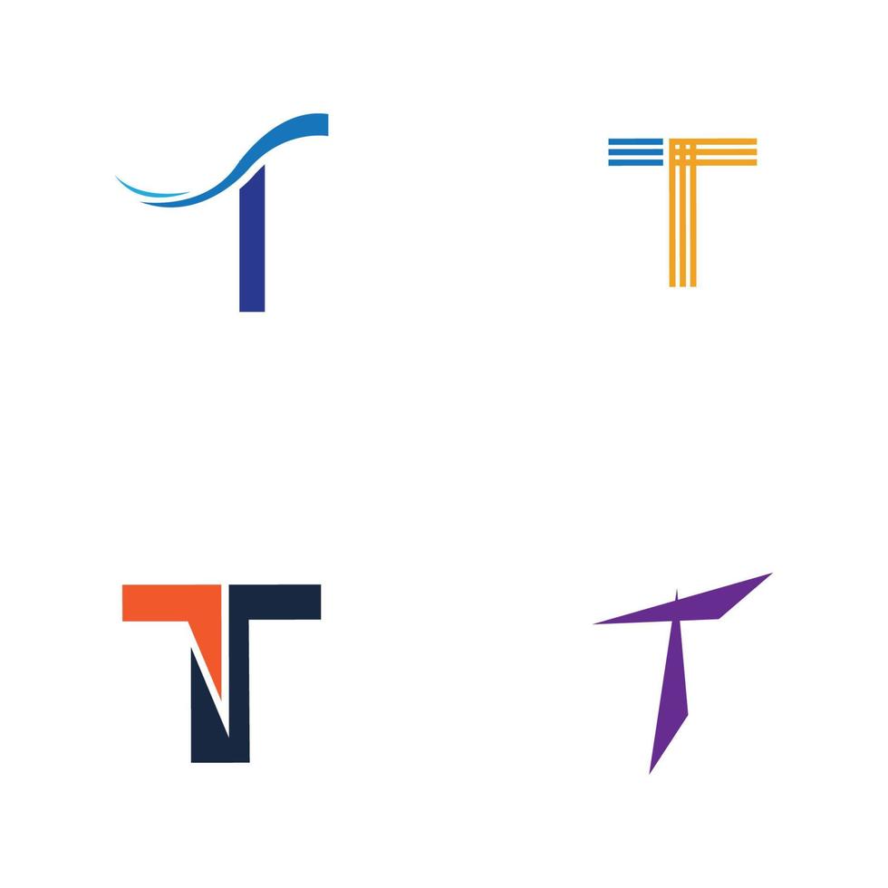 lettre t logo modèle vecteur icône conception