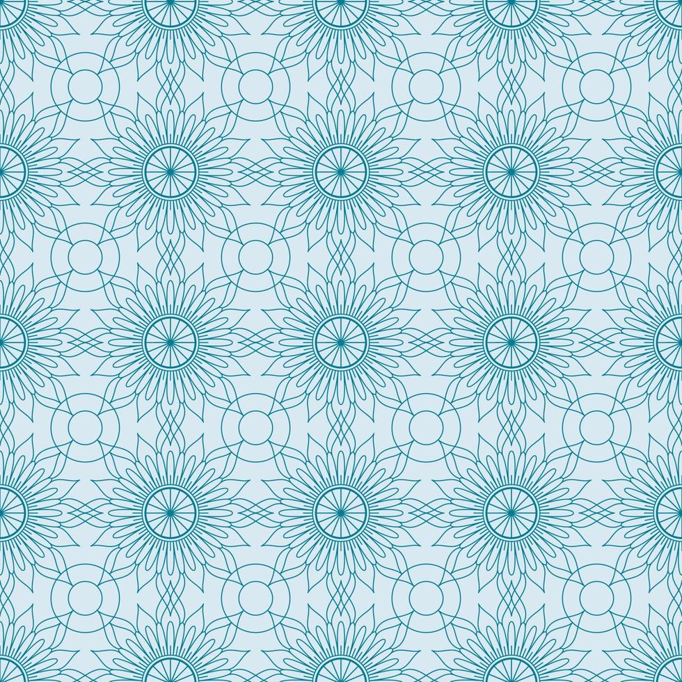 motif vectoriel serré ethnique. mandalas géométriques de cercle bleu. peut être utilisé pour la conception de tissus, couvertures, papiers peints, carreaux.