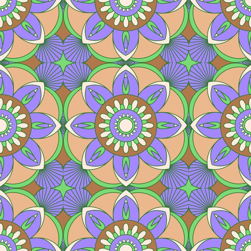 vecteur de modèle sans couture de mandala. un ornement de fleur pourpre symétrique. tirage ethnique