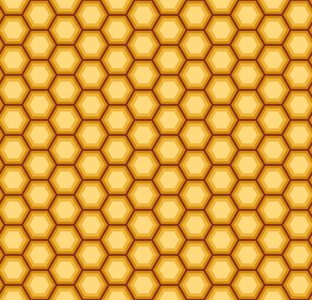 motif de peignes de miel sans soudure de vecteur orange. texture en nid d'abeille, fond de vecteur de peigne à miel hexagonal