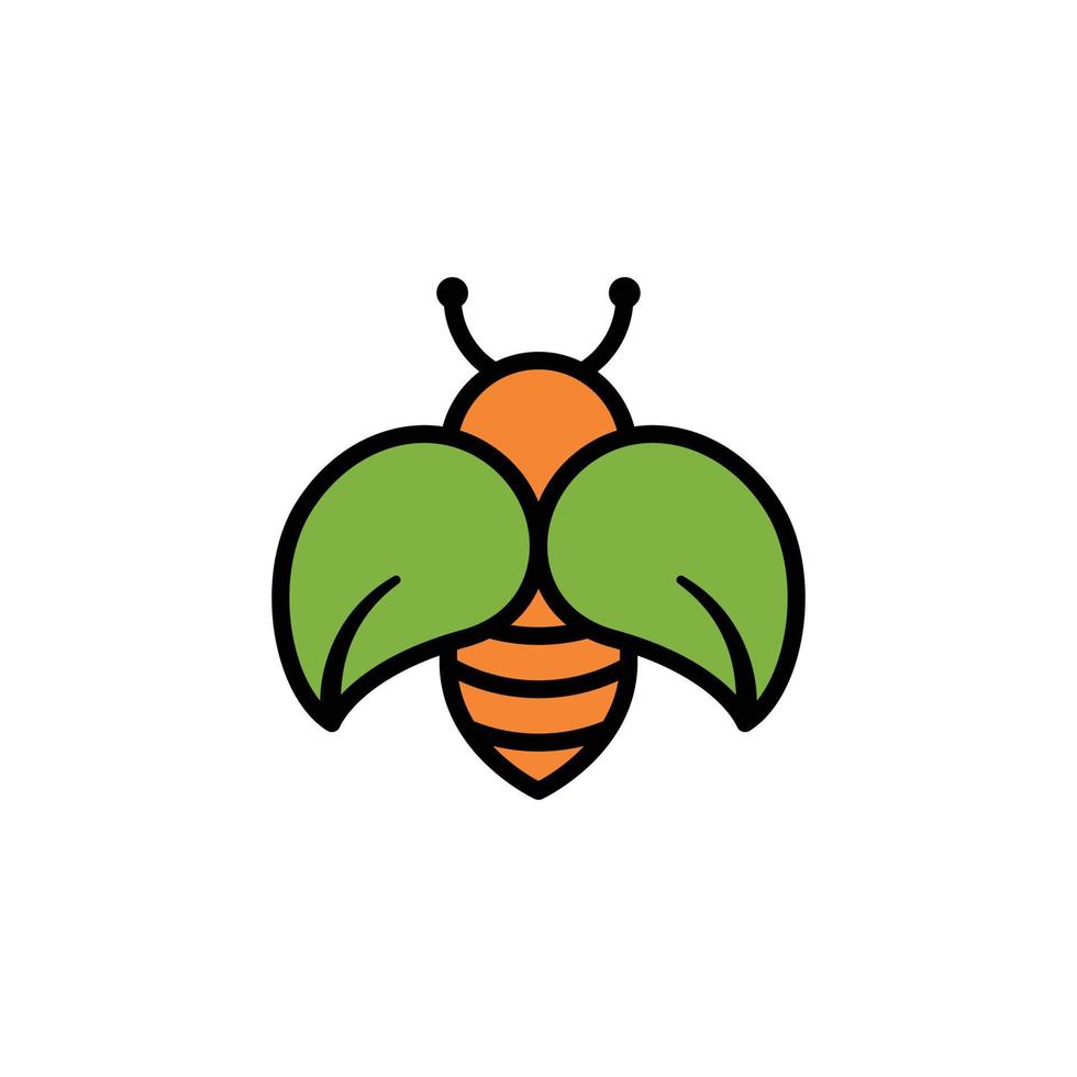 logo feuille d'abeille. vecteur