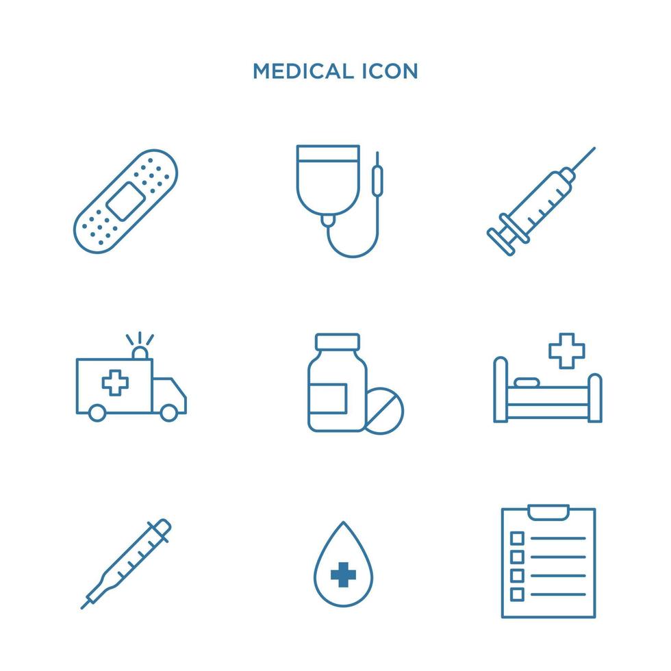 ensemble d'icônes médicales modèles de conception vectorielle isolés sur fond blanc vecteur