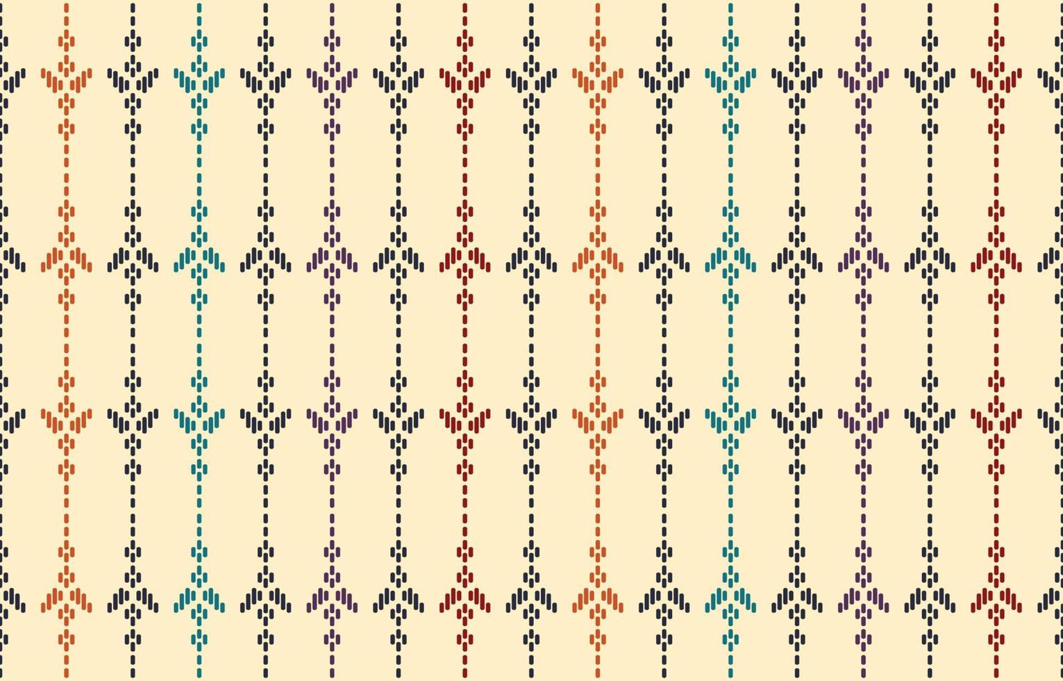 abstrait ethnique. sans couture en broderie tribale folklorique, tissu ikat natif. impression d'ornement d'art géométrique aztèque. conception pour tapis, papier peint, vêtements, emballage, textile, tissu, décoratif vecteur