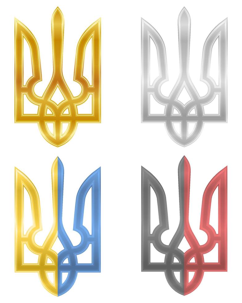 armoiries de l'ukraine emblème national illustration vectorielle isolée sur fond blanc vecteur