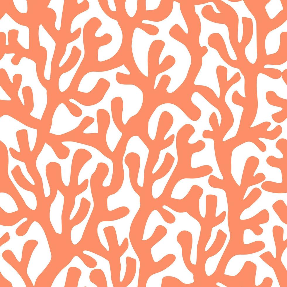 motif abstrait de la mer sans soudure. branches de corail dans un imprimé minimaliste contemporain. thème marin. graphiques vectoriels. vecteur