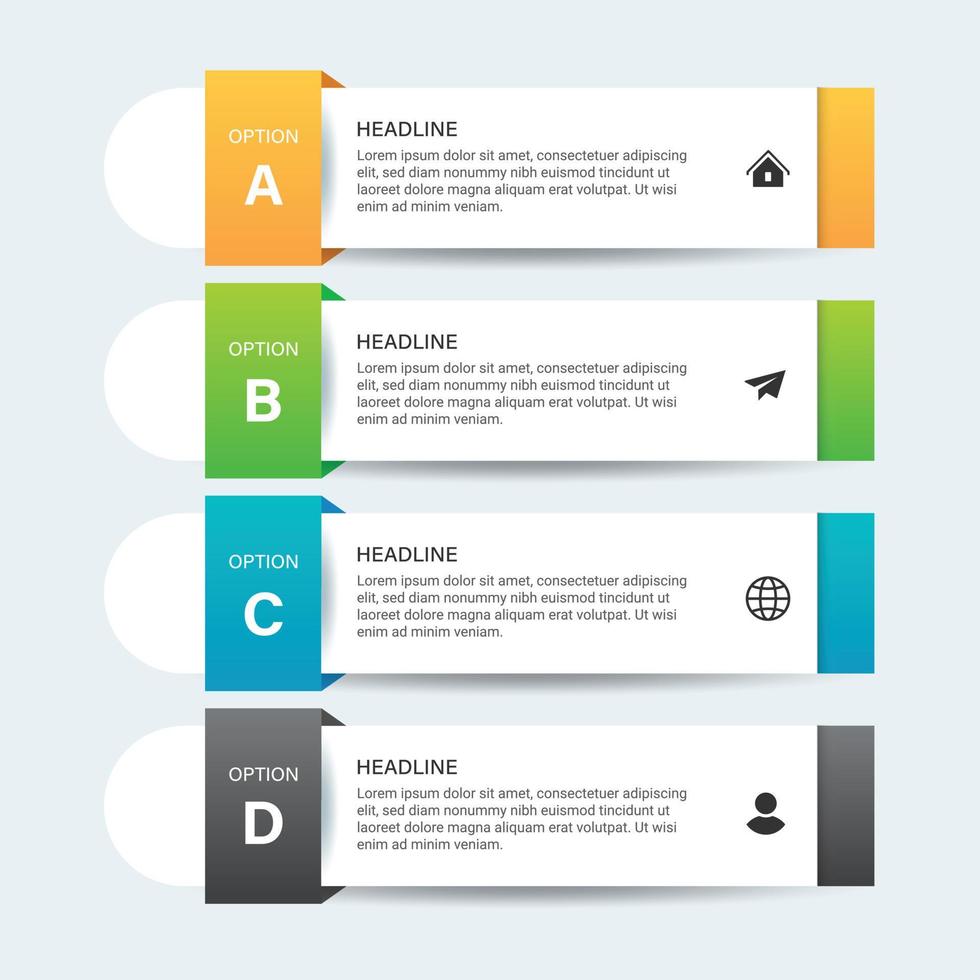 étapes de conception de modèle d'infographie de processus de chronologie d'entreprise avec des icônes vecteur