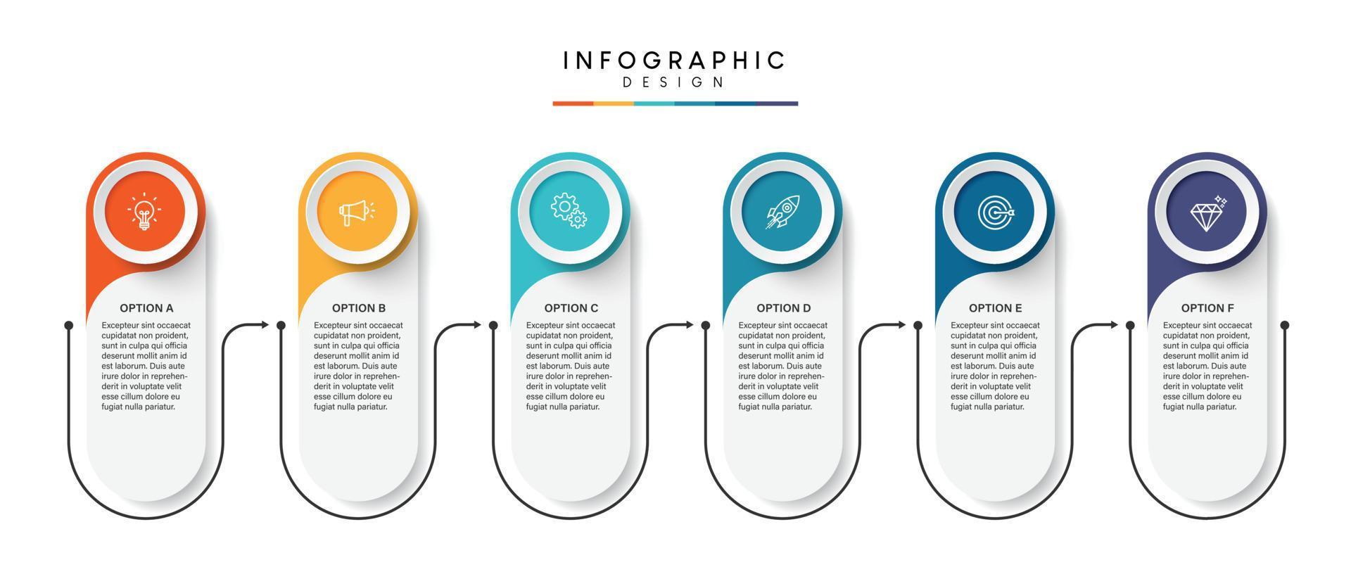 étapes de visualisation des données d'entreprise processus de chronologie conception de modèle infographique avec des icônes vecteur