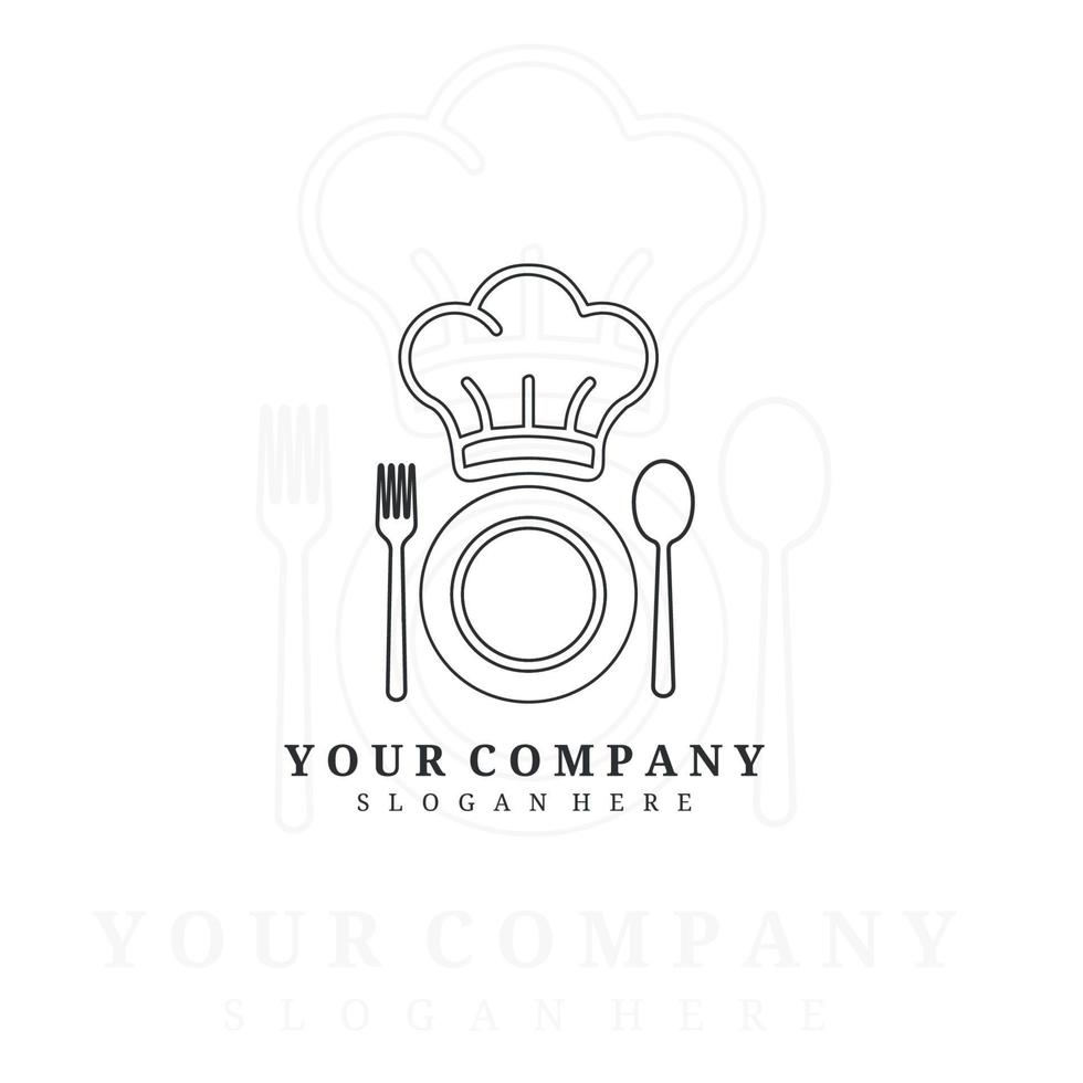 restaurant logo design dessin au trait vecteur illustration design créatif nature minimaliste monoline contour linéaire simple moderne