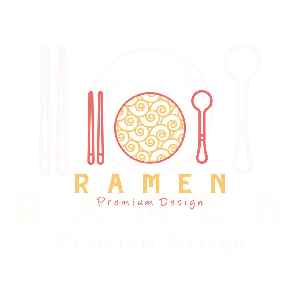 ramen logo conception dessin au trait vecteur illustration conception créatif nature minimaliste monoline contour linéaire simple moderne