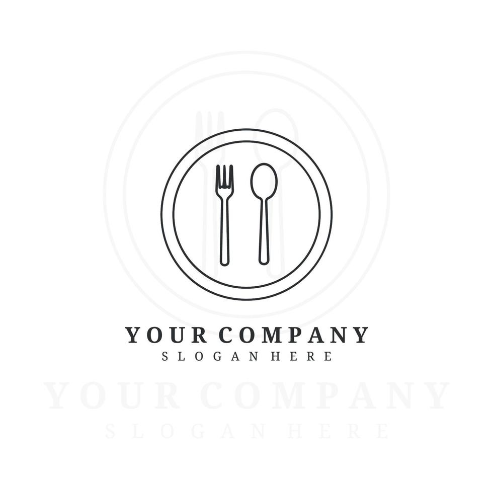 restaurant logo dessin au trait illustration conception vecteur créatif nature minimaliste monoline contour linéaire simple moderne