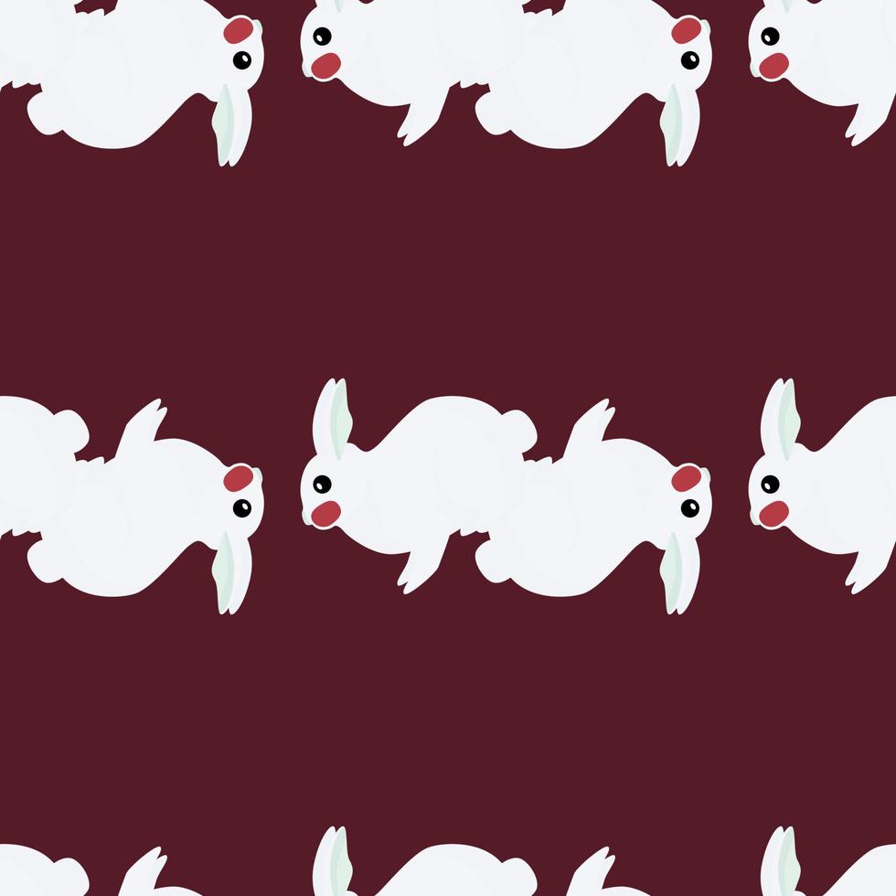 modèle sans couture de lapin. animaux domestiques sur fond coloré. illustration vectorielle pour le textile. vecteur