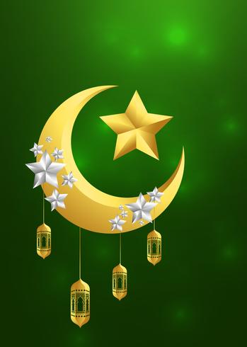 Illustration vectorielle de conception de carte de voeux de fête islamique Eid Mubarak vecteur