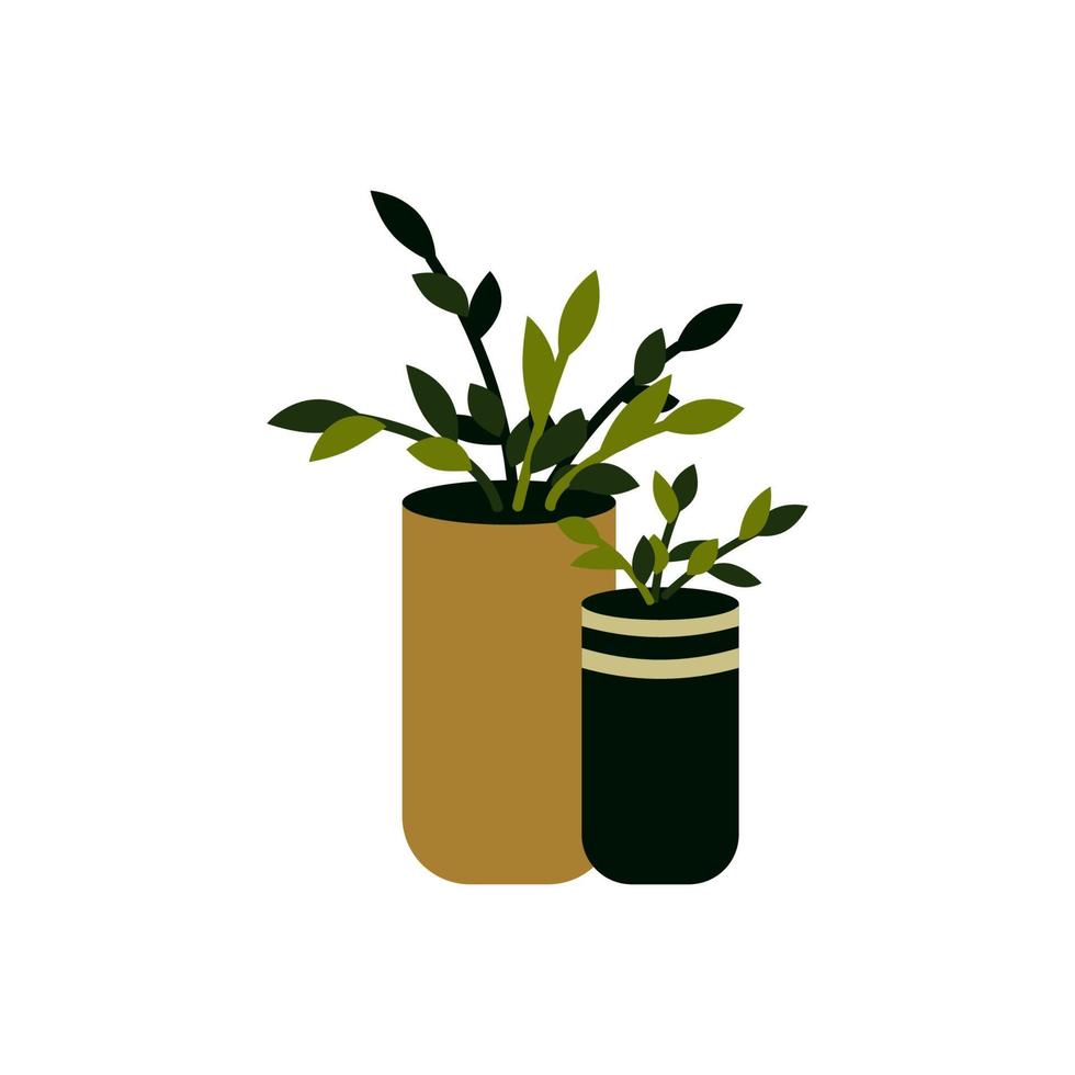 illustration vectorielle d'une plante maison en pot isolée sur blanc. plante d'intérieur dans un pot. élément de design d'intérieur. vecteur