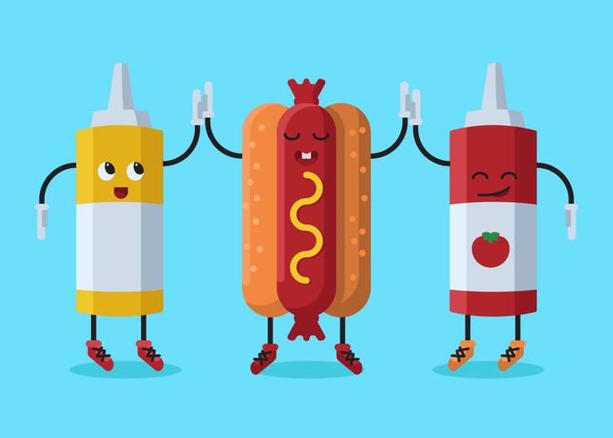 Hot-Dog Summer Foods Concept Vector