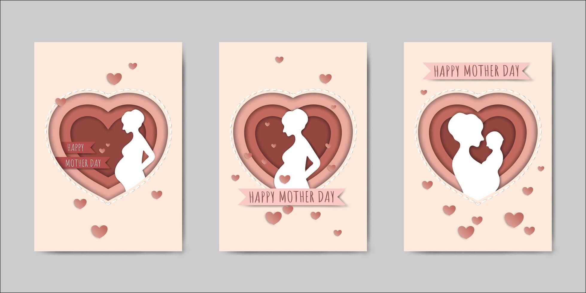Bonne fête des mères lettrage cartes de vœux vecteur