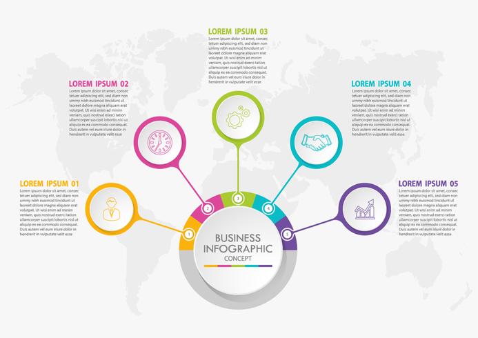 Visualisation de données commerciales. icônes d&#39;infographie de chronologie conçues pour le modèle abstrait vecteur