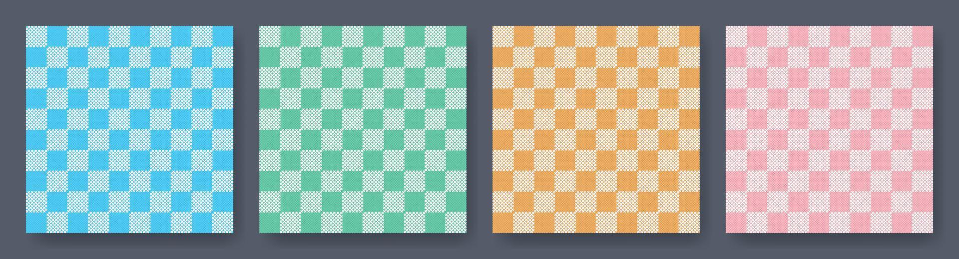 ensemble de motifs de textures vichy vichy. conception à carreaux. fond diagonal pour serviettes, serviettes. illustration vectorielle. vecteur