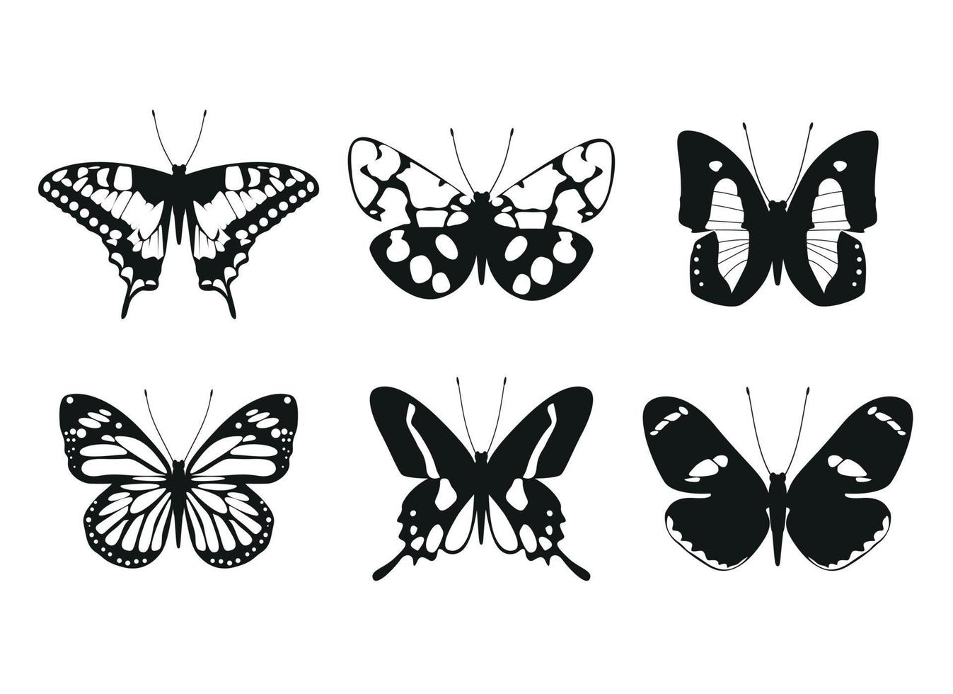 définir des ailes de papillon. illustration vectorielle et icônes de contour. vecteur