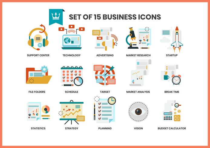 Icônes d&#39;affaires définies pour les entreprises vecteur