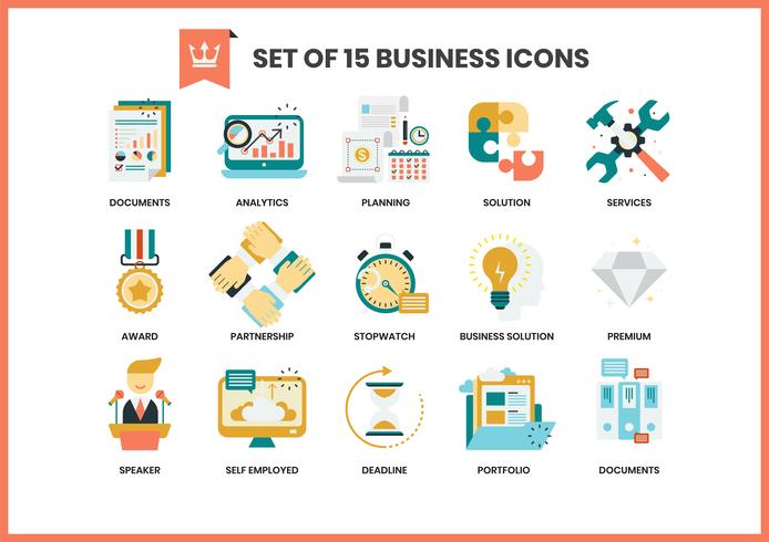 Icônes d&#39;affaires définies pour les entreprises vecteur