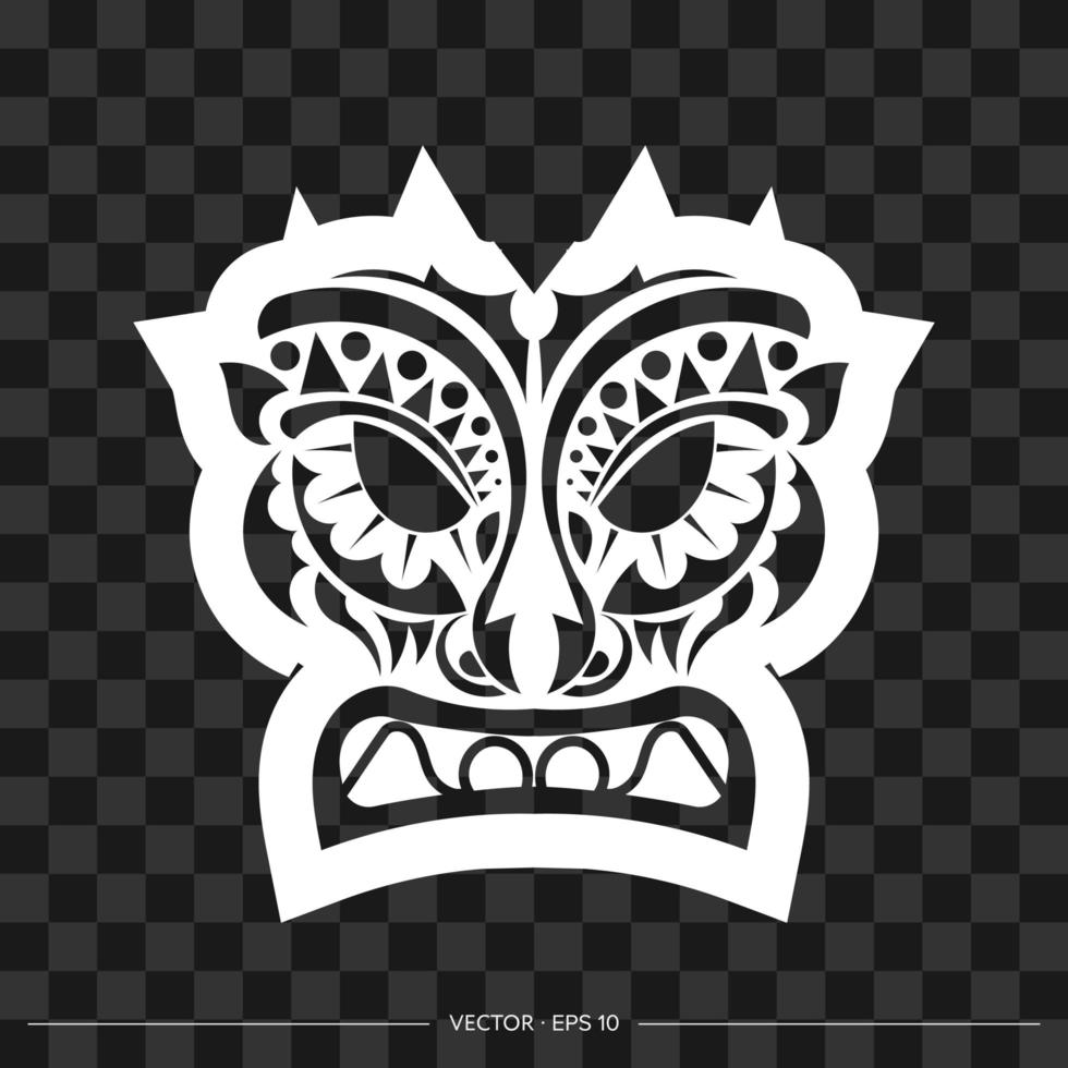 le motif du visage d'un chef ou d'un guerrier tribal. le contour du visage ou du masque d'un guerrier. pour les t-shirts et les imprimés. vecteur