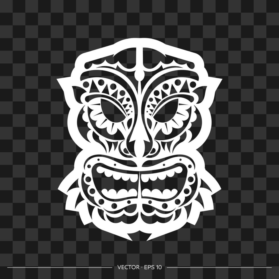 visage de démon fait de motifs. visage de démon ou contour de masque. motifs polynésiens, hawaïens ou maoris. pour les t-shirts et les imprimés. illustration vectorielle. vecteur