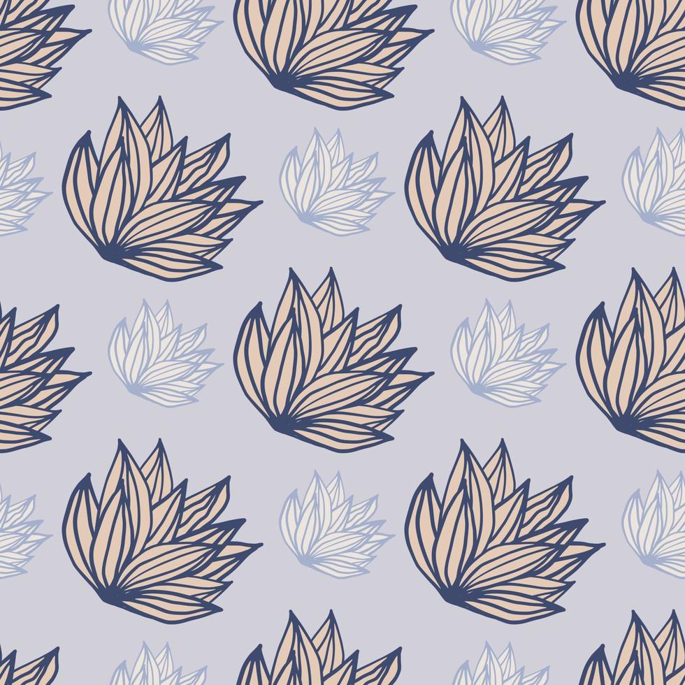 le feuillage profilé bleu marine façonne le motif sans couture. fond bleu clair. oeuvre florale pastel simple. vecteur