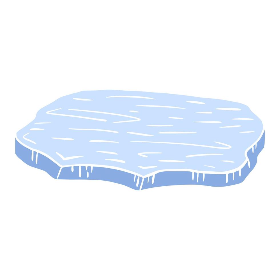 glacier isolé sur fond blanc. pièce abstraite de couleur bleu glace. croquis dans le style doodle vecteur