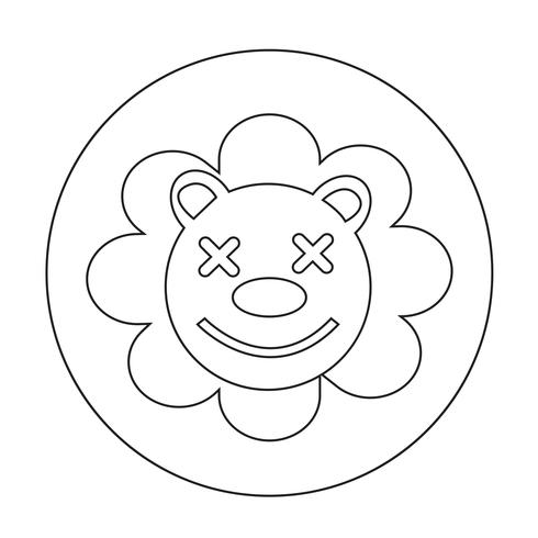 Lion mignon icône vecteur
