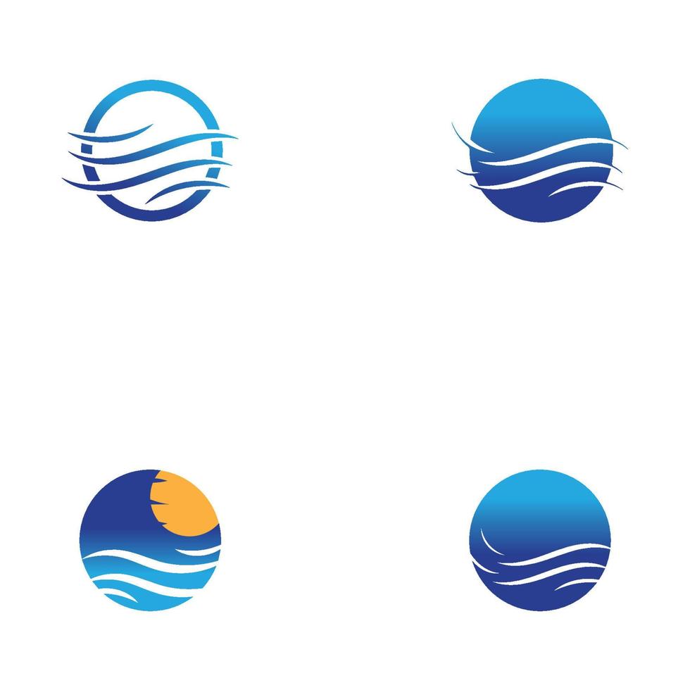 modèle de conception de logo de vague d'eau vecteur