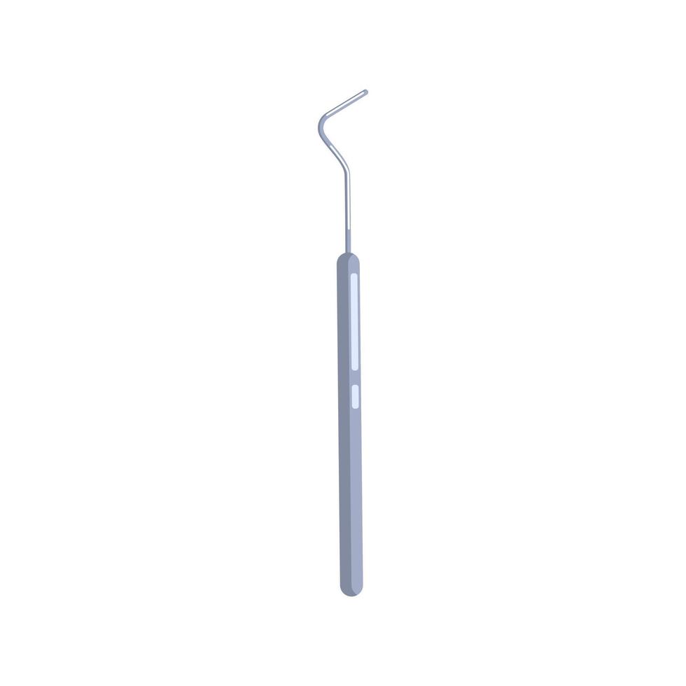 icône d'outil de dentiste en métal curette. symbole plat de détartreur dentaire en acier. vecteur