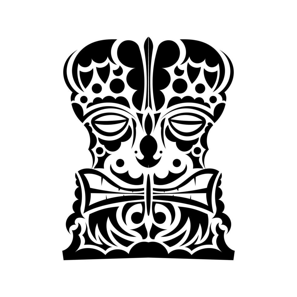 visage totémique. visage de style polynésien ou maori. bon pour les imprimés et les t-shirts. isolé. vecteur