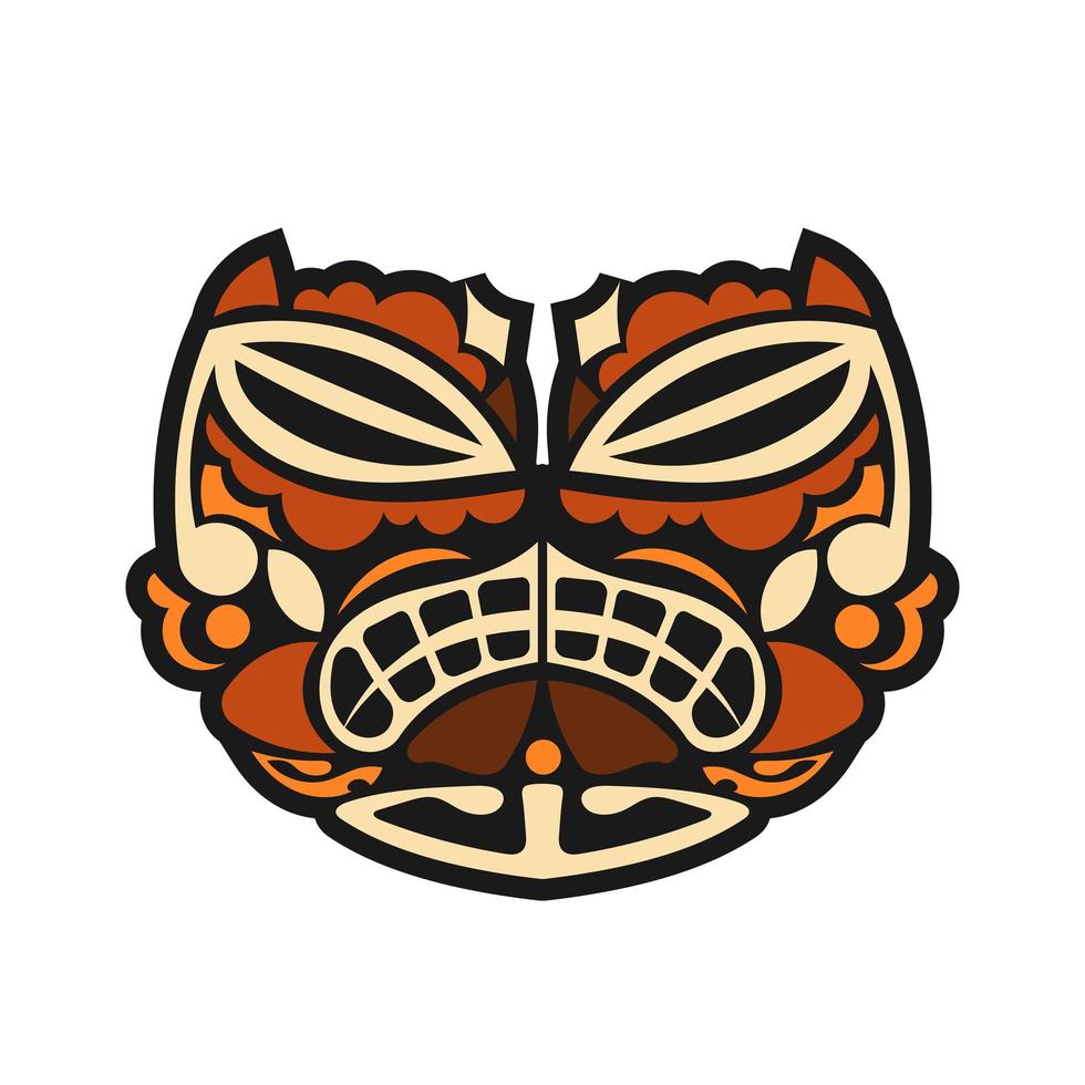 masque de tribu maori. motif de visage de style polynésien ou hawaïen. bon pour le tatouage ou l'impression. vecteur. vecteur