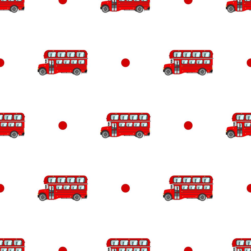 modèle vectoriel de bus rouges anglais. motif de bus rouges à deux étages.