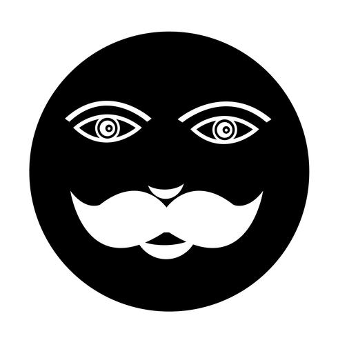 icône de visage de moustache vecteur