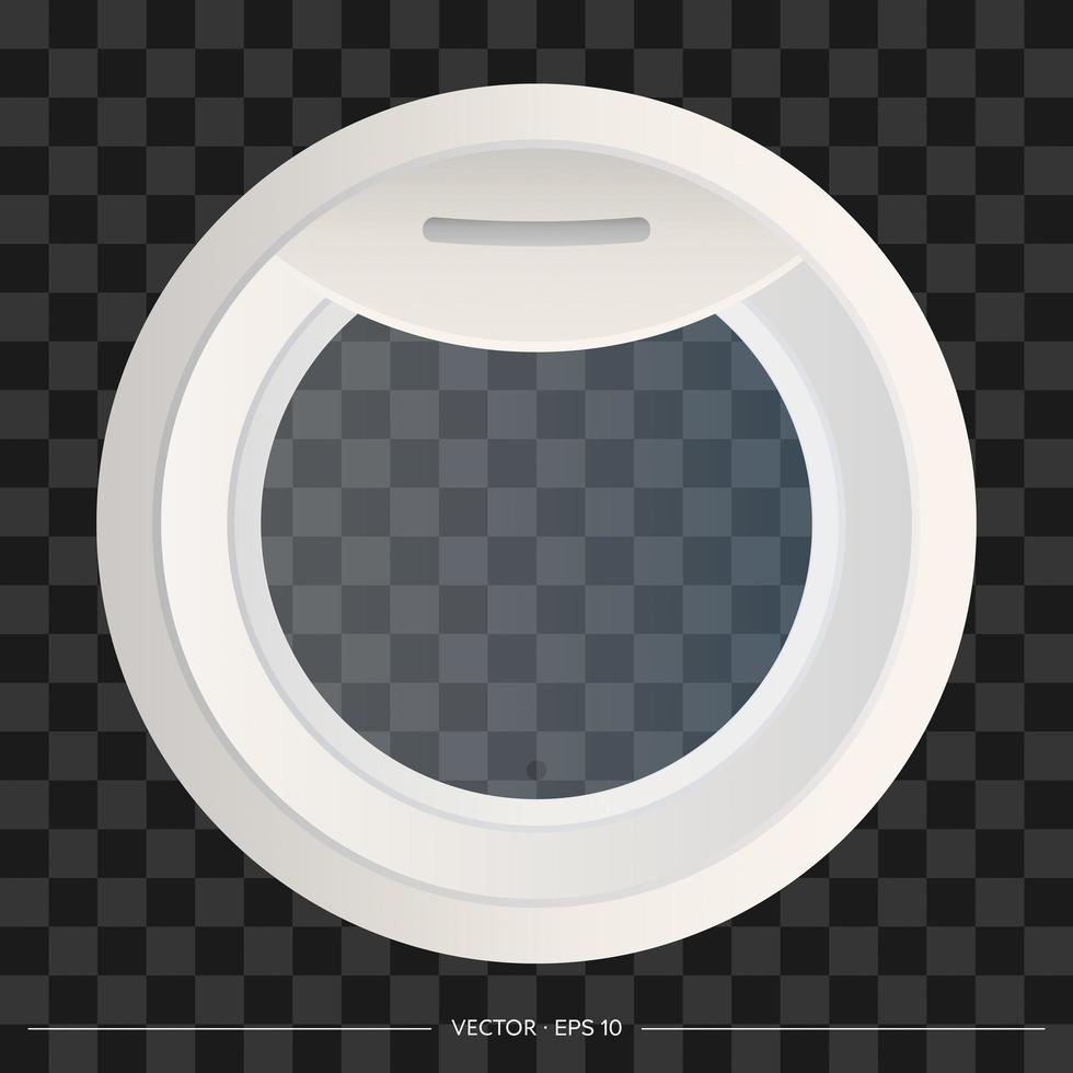 hublot gris réaliste isolé sur un espace vide. plan de fenêtre de vaisseau spatial ou d'avion sur fond transparent. illustration vectorielle vecteur