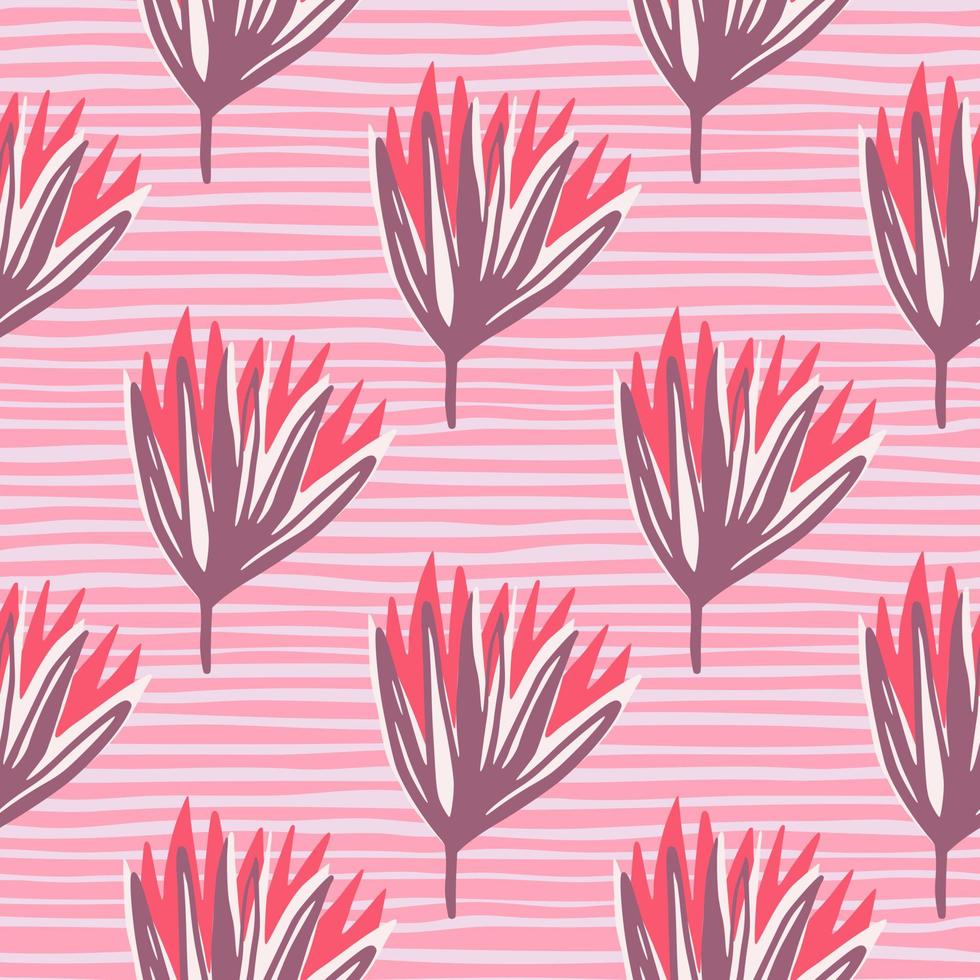 motif de doodle sans couture de bourgeons de tulipes d'été lumineux. fleurs violettes et roses sur fond dépouillé. vecteur