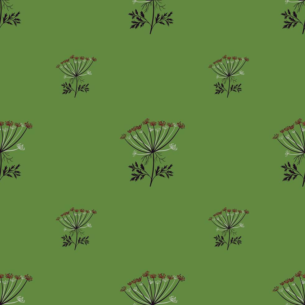 modèle sans couture de nature avec des éléments de millefeuille créatifs. fond vert. toile de fond botanique de prairie. vecteur