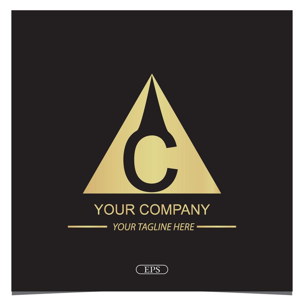 luxe or lettre ac ca c triangle logo premium élégant modèle vecteur eps 10