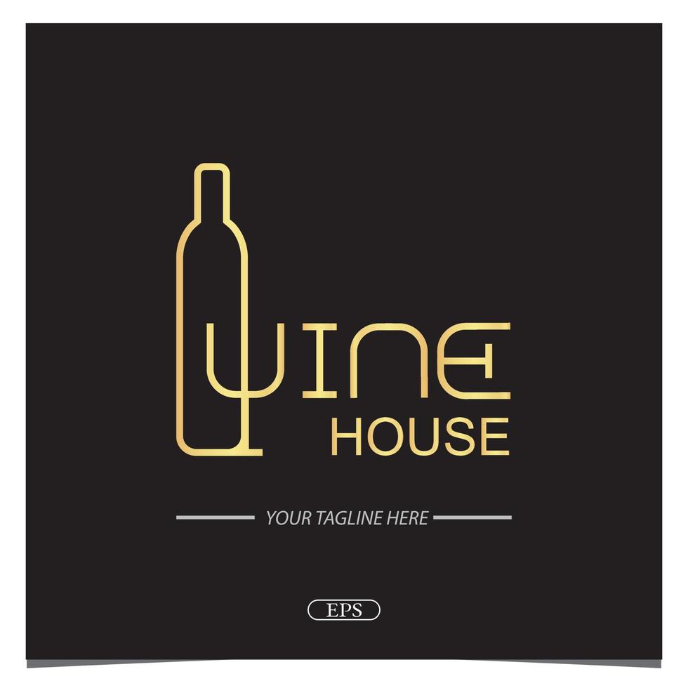 logo de maison de vin d'or de luxe modèle élégant premium vecteur eps 10