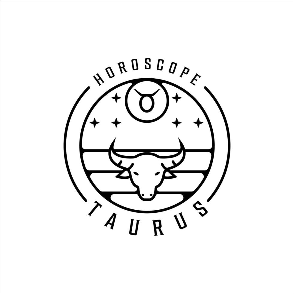 taureau zodiaque du taureau logo dessin au trait simple illustration vectorielle minimaliste modèle icône design. signe astrologique mysticisme et symbole de l'astrologie vecteur