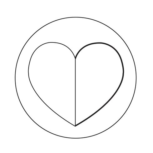Icône de coeur d&#39;amour vecteur
