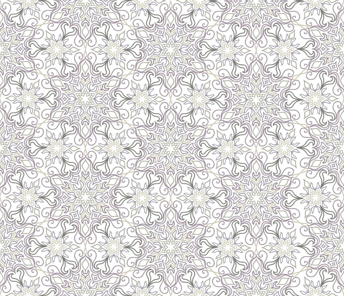 motif fractal abstrait sans soudure. ornement de ligne arabe avec des formes de mandala floral étoile. vecteur