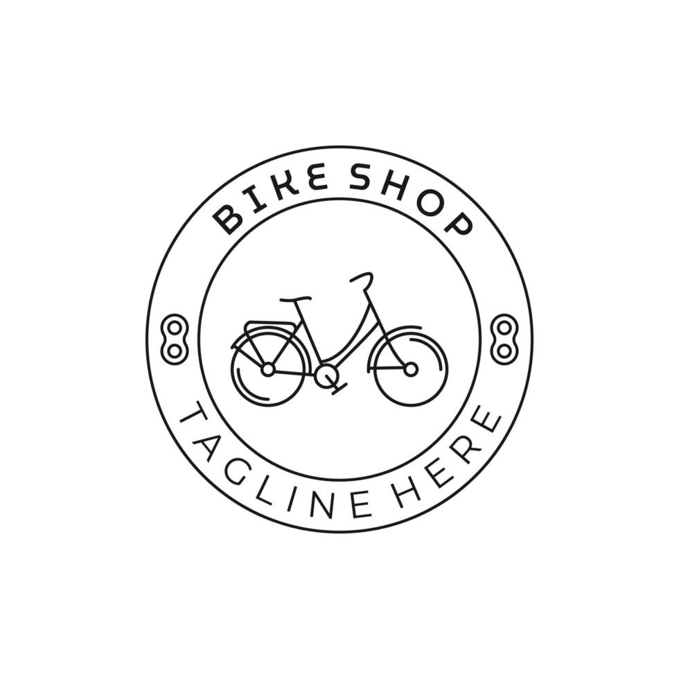conception de modèle d'illustration vectorielle de logo d'icône simple minimaliste d'art de ligne de magasin de vélo. logo vélo vecteur