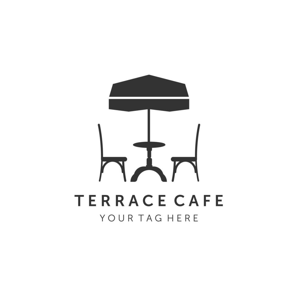 terrasse café logo vintage illustration vectorielle conception de modèle vecteur