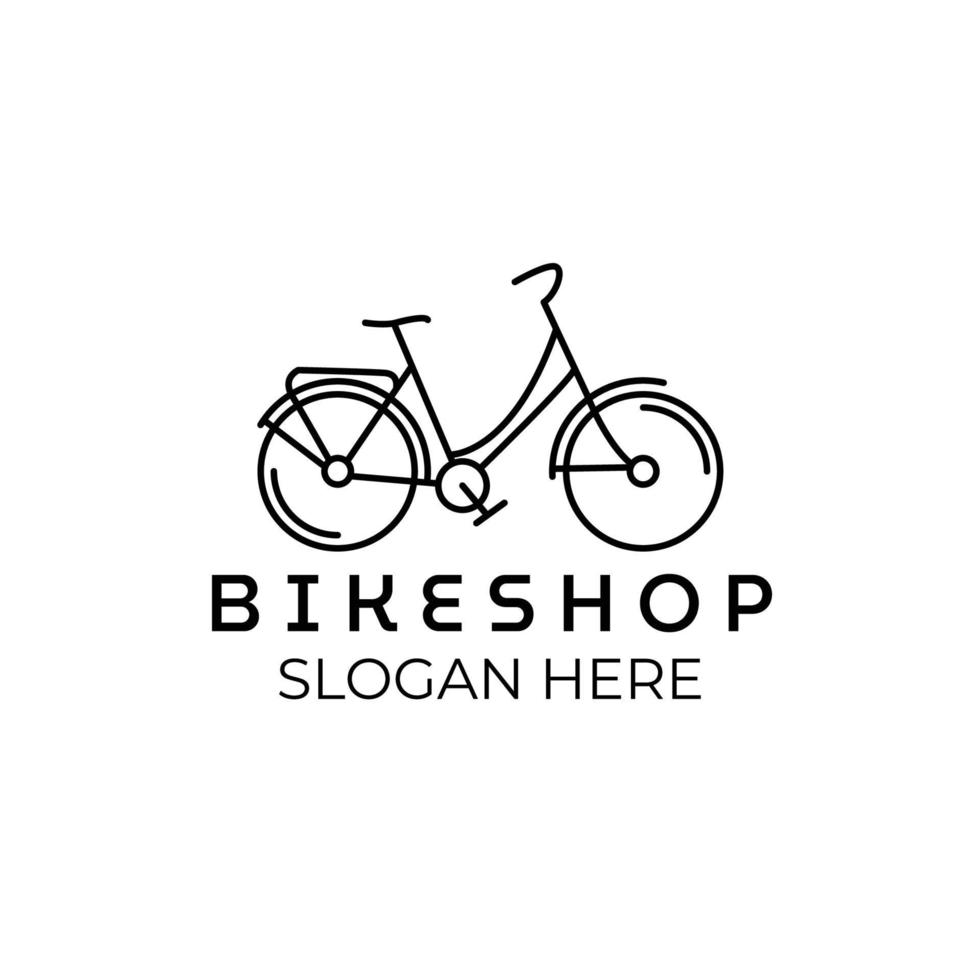 conception de modèle d'illustration vectorielle de logo d'icône simple minimaliste d'art de ligne de magasin de vélo. logo vélo vecteur