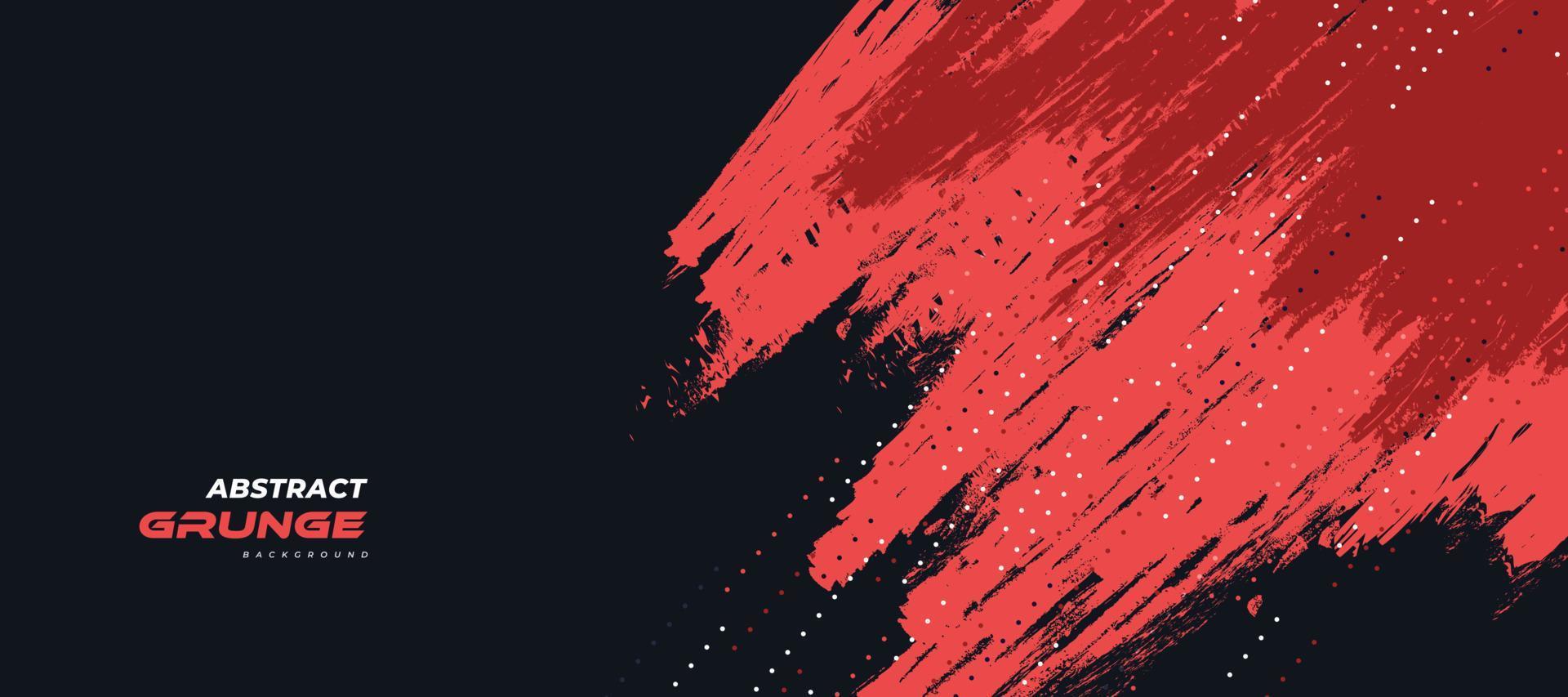 abstrait grunge noir et rouge. illustration de coup de pinceau pour la bannière. éléments de rayures et de texture pour la conception vecteur