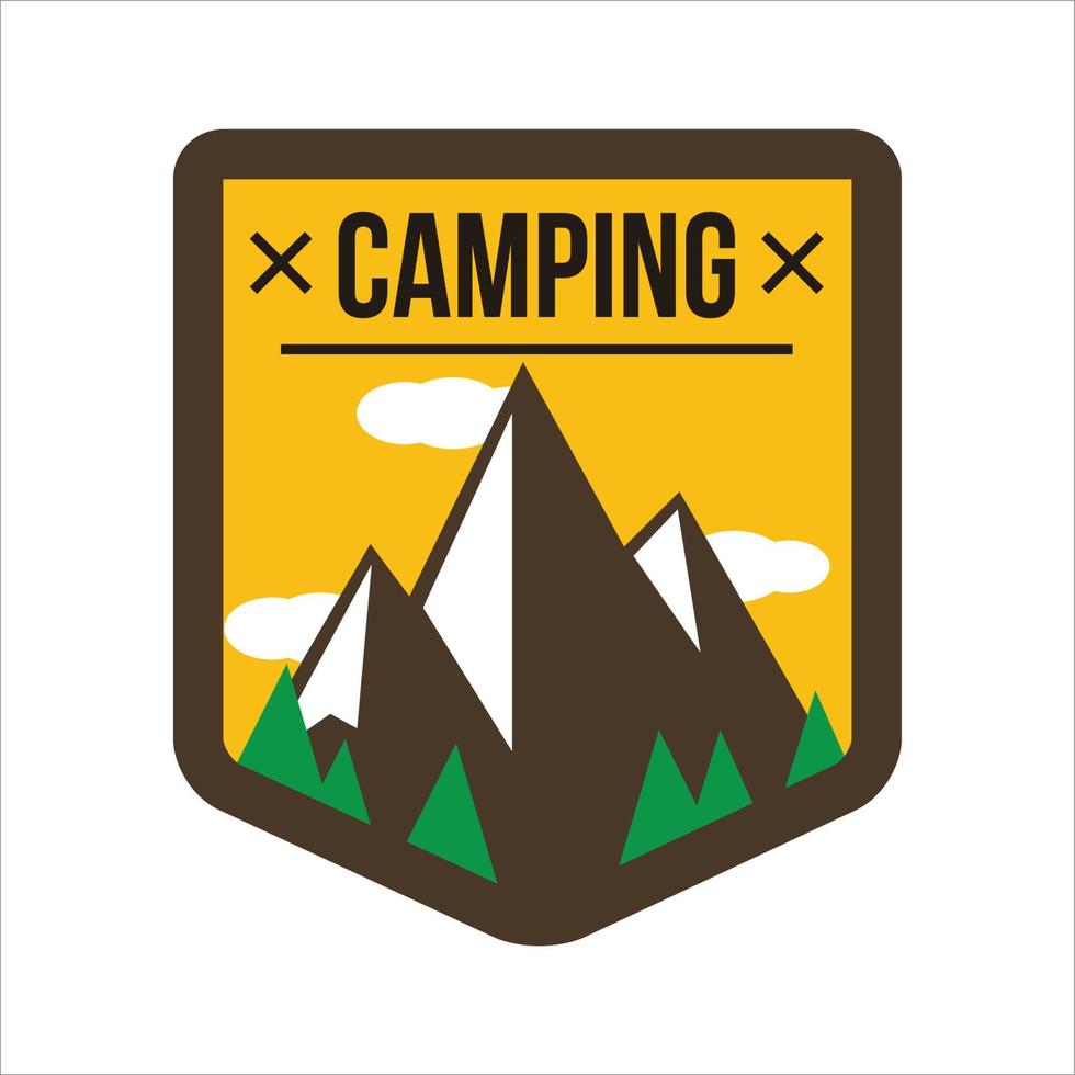 aventure de camping à logo simple dans les montagnes et la nature. vecteur