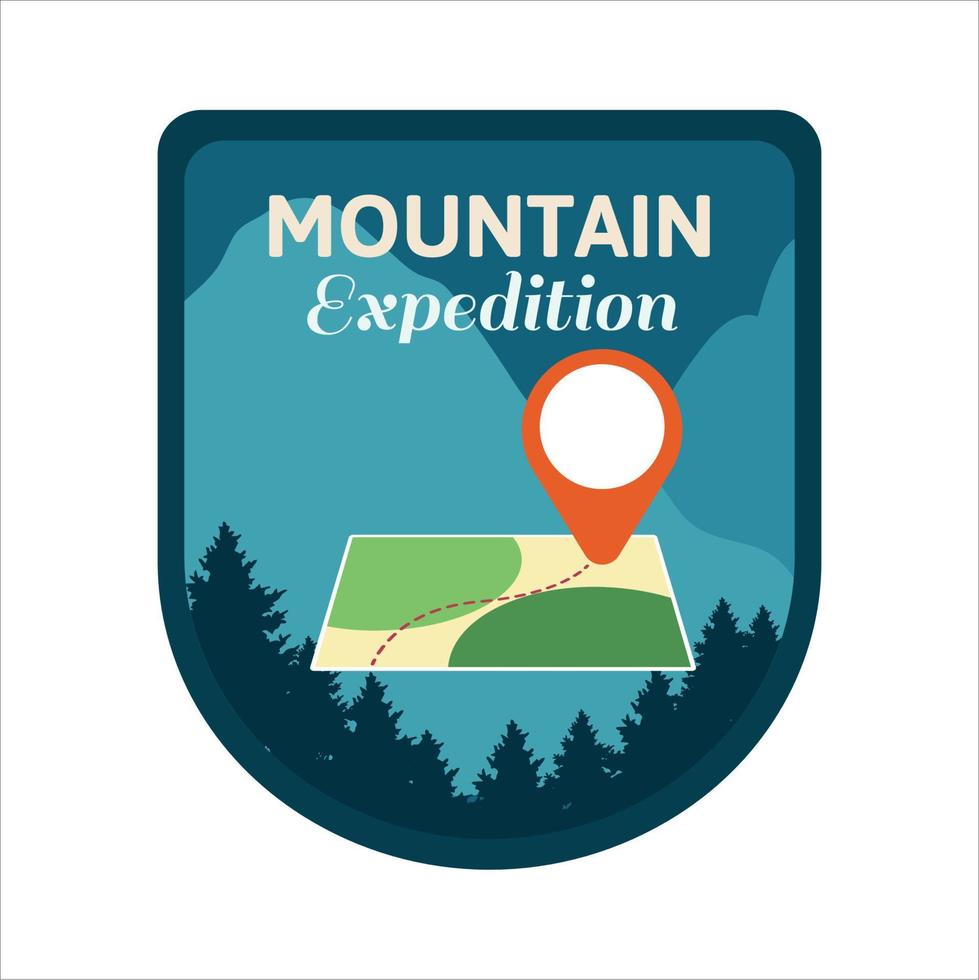 illustration du logo du camping et de l'aventure dans la nature et les montagnes vecteur