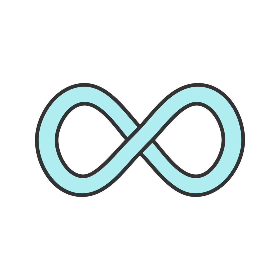 icône de couleur de signe infini. lemniscate. symbole sans fin. illustration vectorielle isolée vecteur